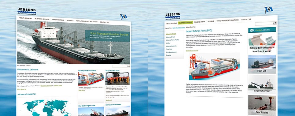 Jebsens Ship Managements nettsider i år 2000