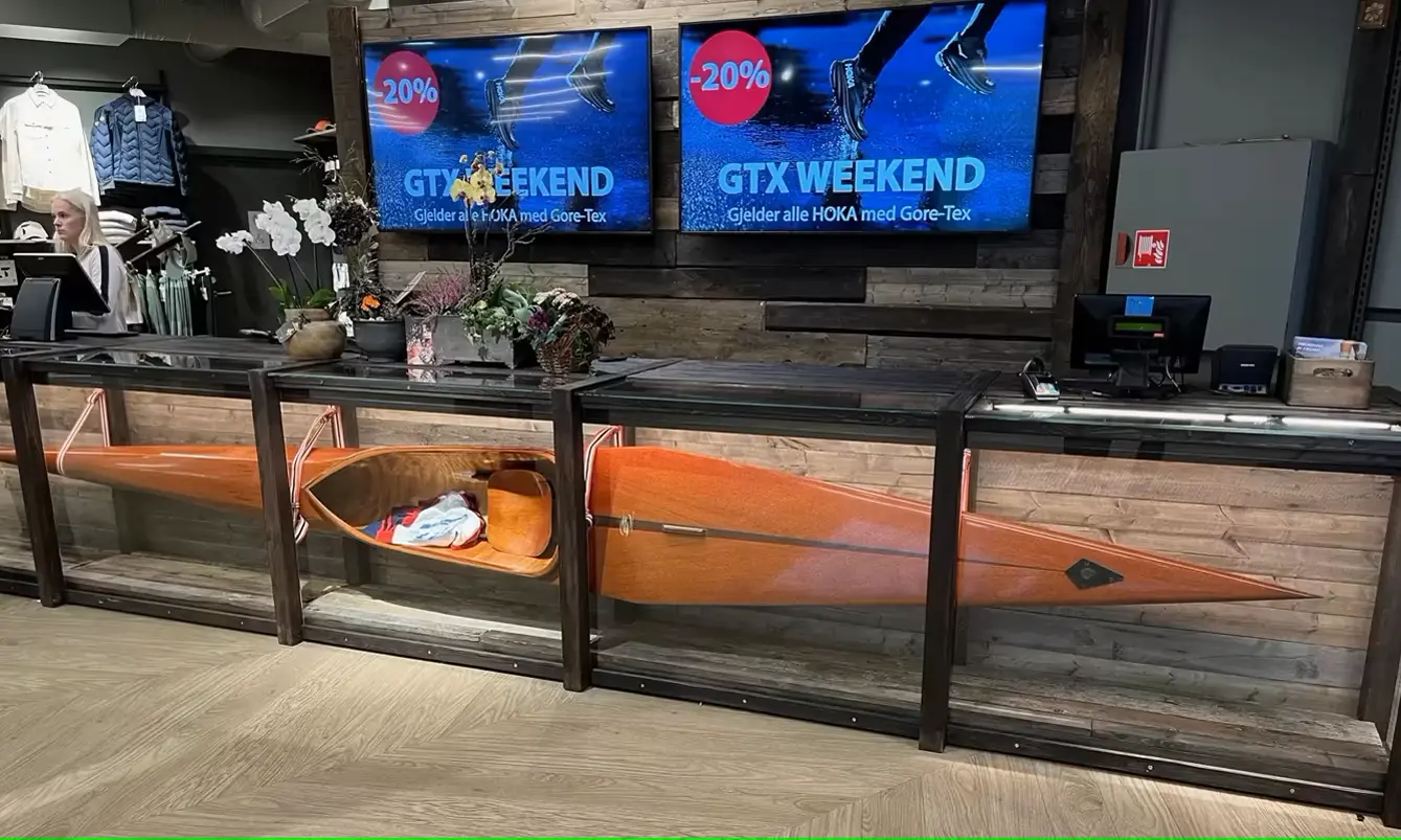 Vi starter med en solid standard og legger på det som gir verdi: mersalg, flyt og funksjoner spesialtilpasset Olympia Sport