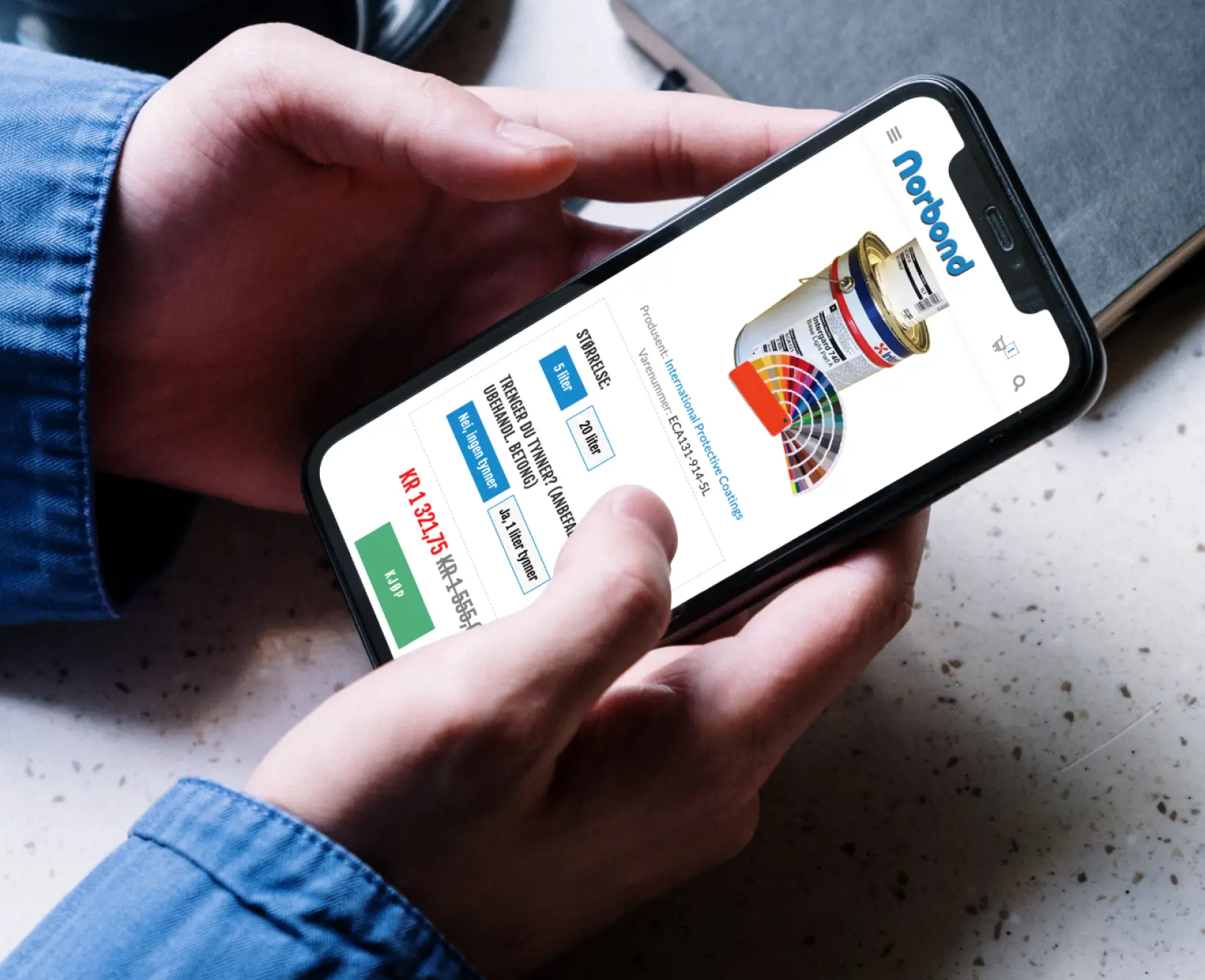 Norbond nettbutikk for overflatebehandling – live prisoppslag fra Visma Global i kassen