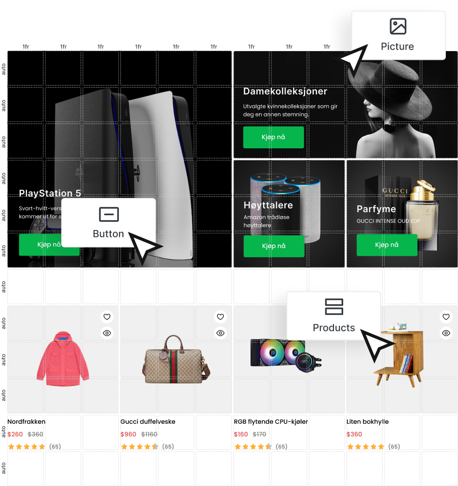 Enkel måte å legge til innhold på forsiden i nettbutikken rett på skjermen
