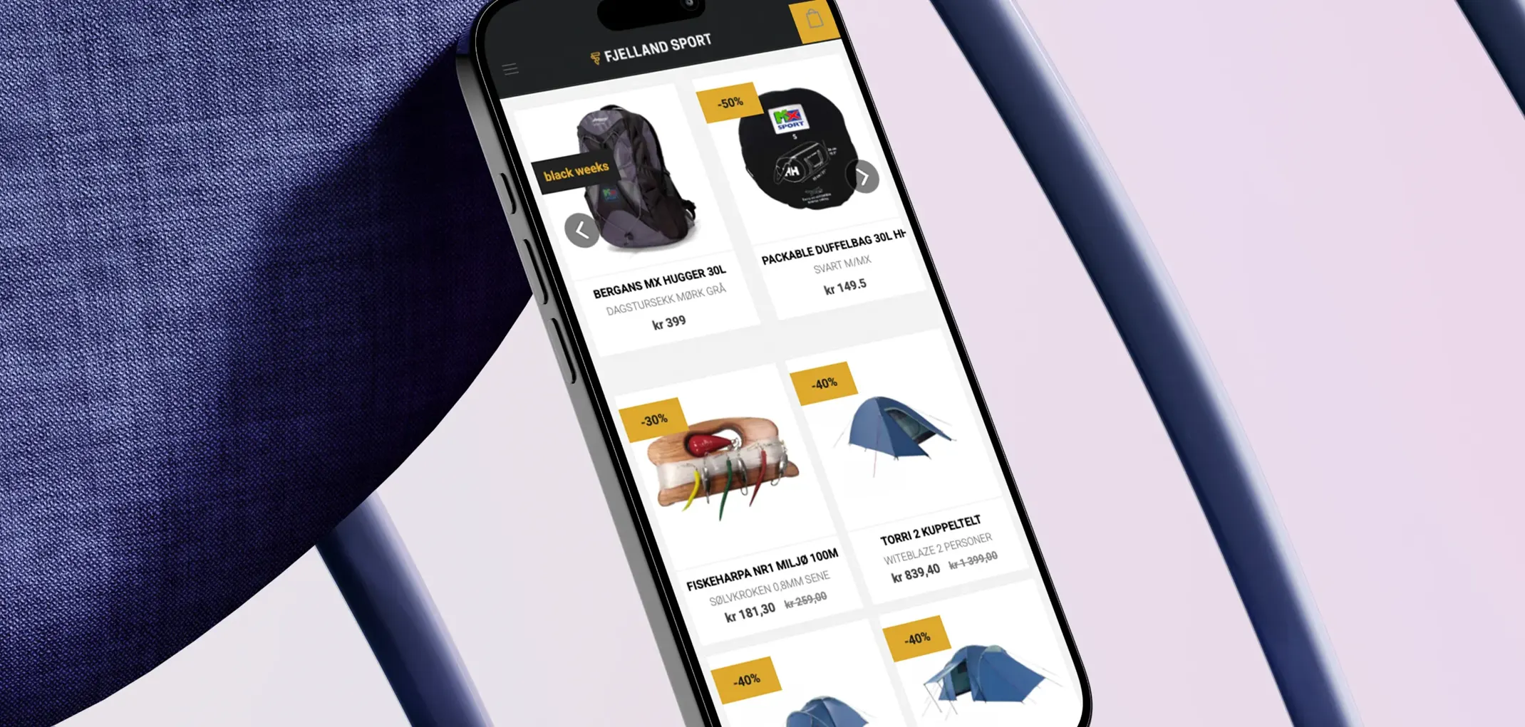 Administrasjonsvisning som styrer fire nettbutikker fra én plattform, med både proffkunder og privatkunder